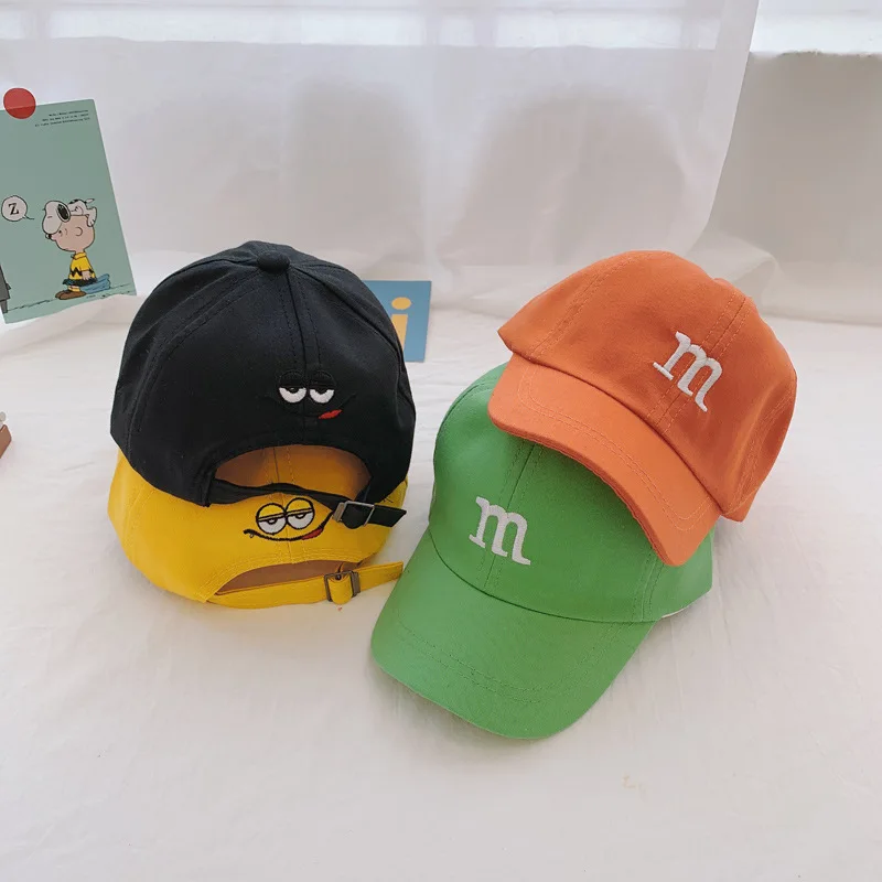 子供用mの刺繍入り野球帽,ベビーサンハット,幼児用キャップ,女の子,男の子,春,夏