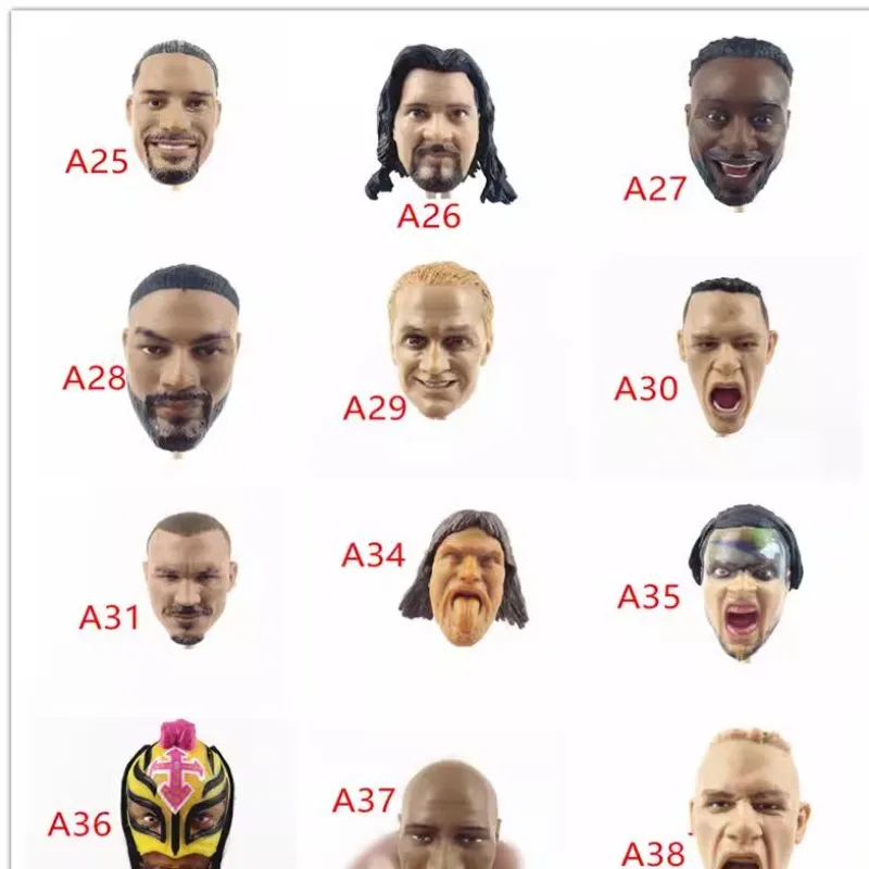 ماتيلز حلقة المصارع إكسسوارات دمي مجموعة نحت الرأس المفاصل الدمى المنقولة #4