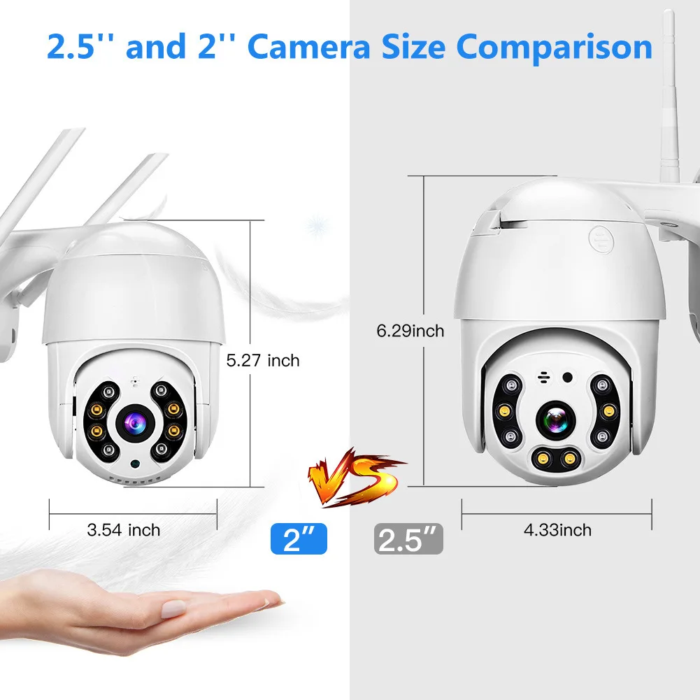 5MP 1944P iCsee APP Full Color Wireless PTZ  IP Dome Camera AI Humanoid Detection  Security CCTV Intercom Baby Monitor