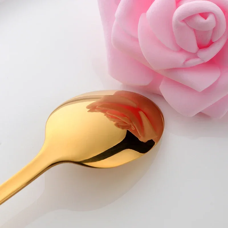 8 Colors Tea Spoons Stainless Steel Coffee Spoon High Quality Dessert Cake Fruit Spoons Gold Small Snack Scoop Dinnerware Tools