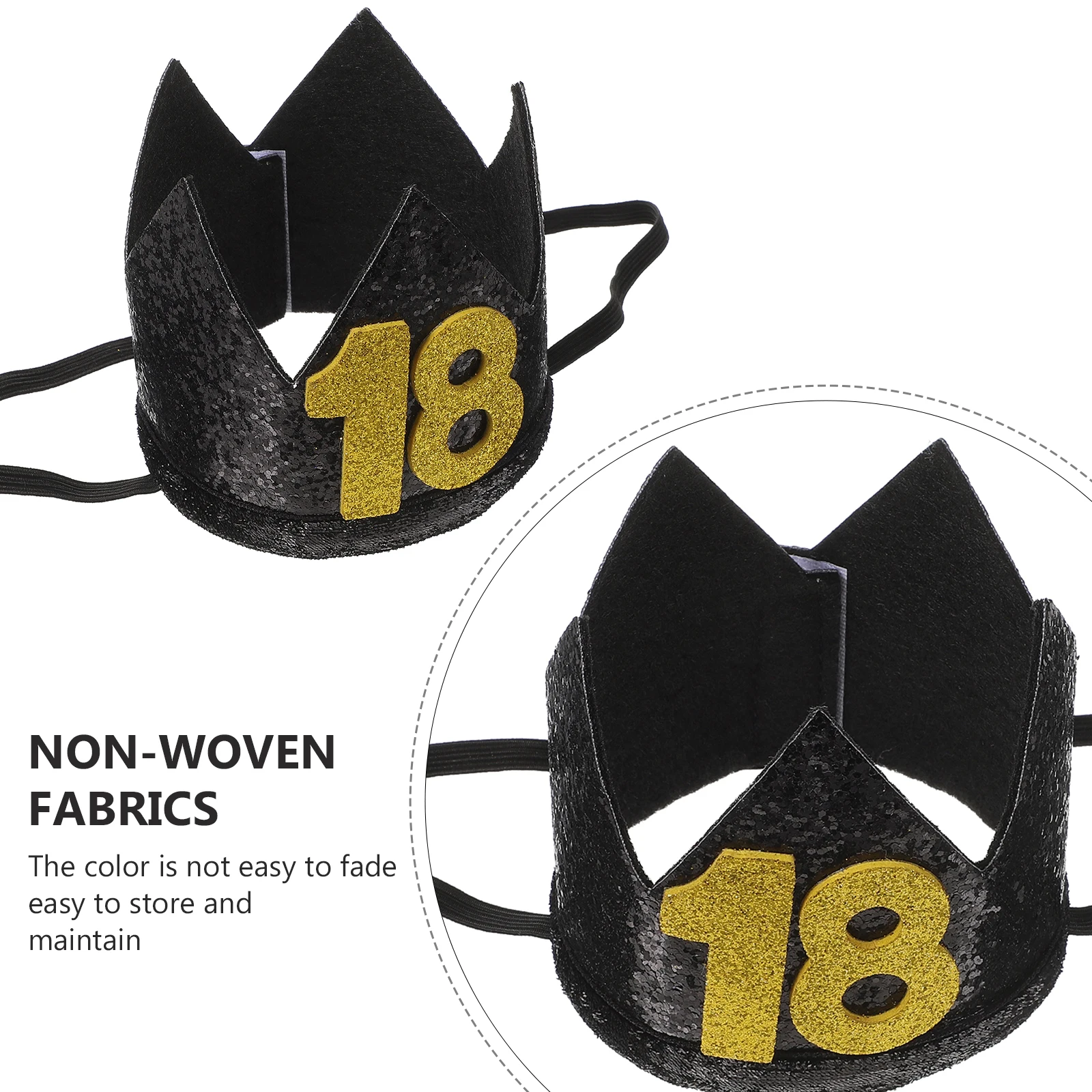

Birthday Hat Non woven Child Headband Party Hats Supply Celebration Decor Crown Lightweight Portable Storage Easy Fade