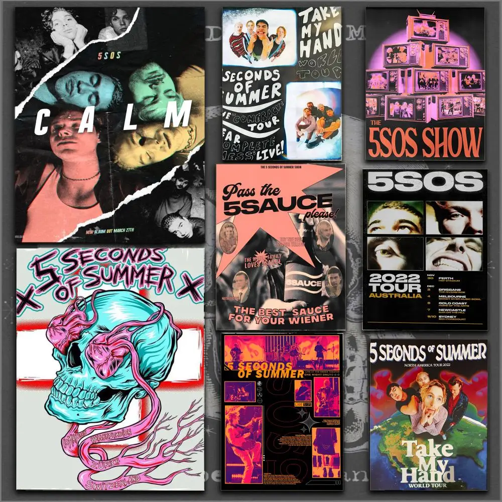 

Poster HD Anime Hot Theme Singer/OST/Movie-Waterproof Self-Stick Home Decor Band S-Seconds of S-Summers5