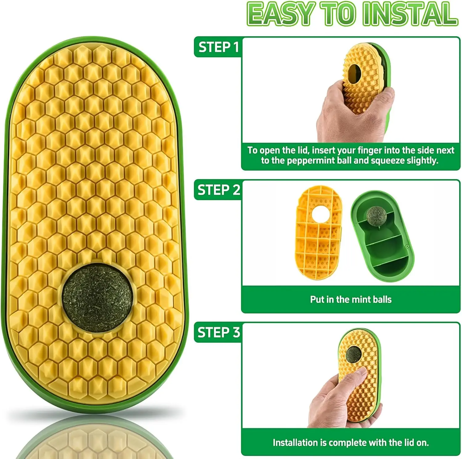 Catnip Toys Balls for Indoor Cats, Pea mint ball Shaver,Toys That Fascinate Cats, Cat Rubbing Interactive Toys view 6