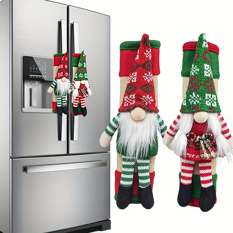 Weihnachten Kühlschrank Griff Abdeckungen 2er Set Schneemann Kühlschrank Dekor Weihnachtsmann Griff Abdeckung Weihnachten Dekor
