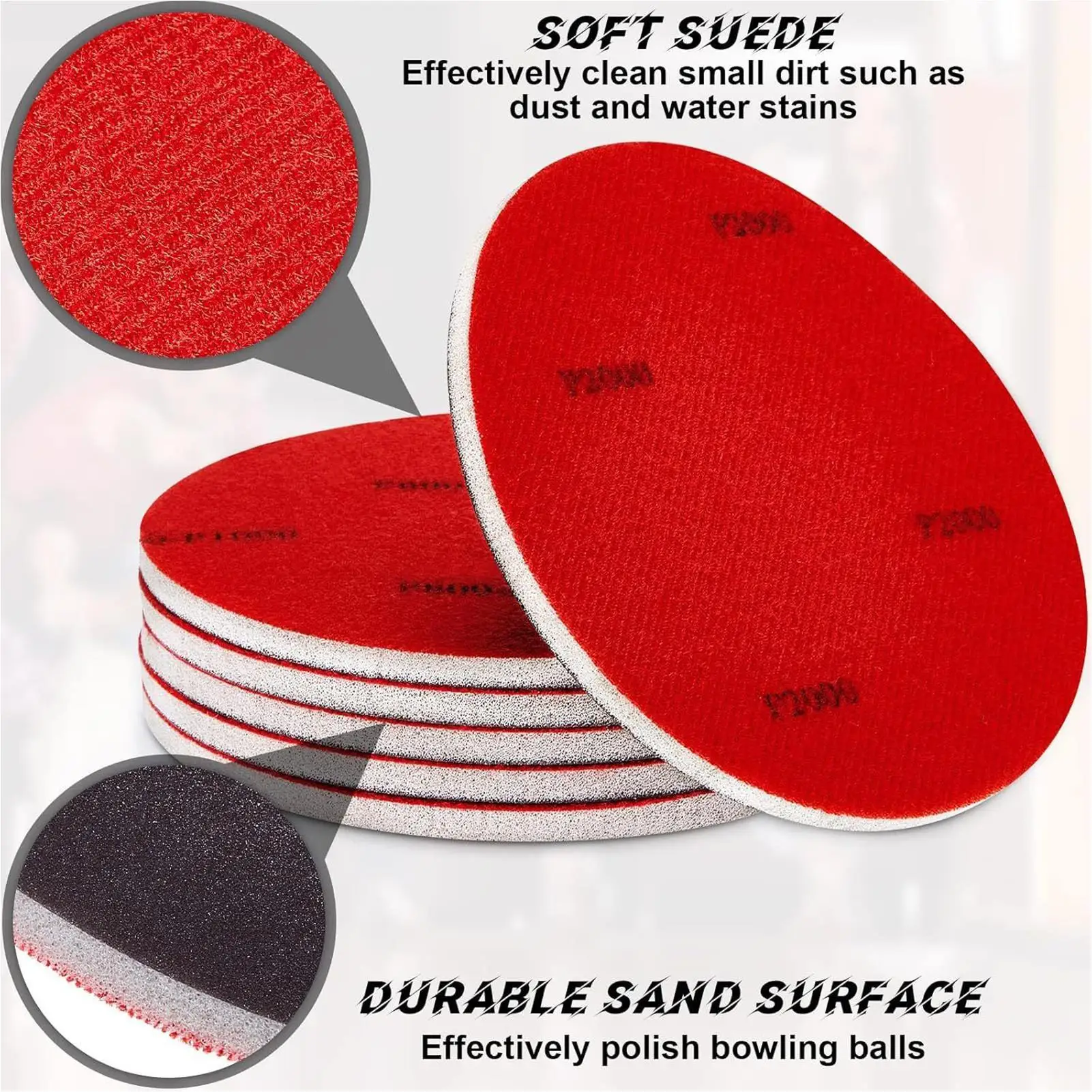 Fotografia 5: Kit de almofadas de lixamento de boliche, 7 peças, kit de almofadas de polimento de resurfacing, manutenção de polimento, ferramenta de limpeza de lixa para equipamentos
