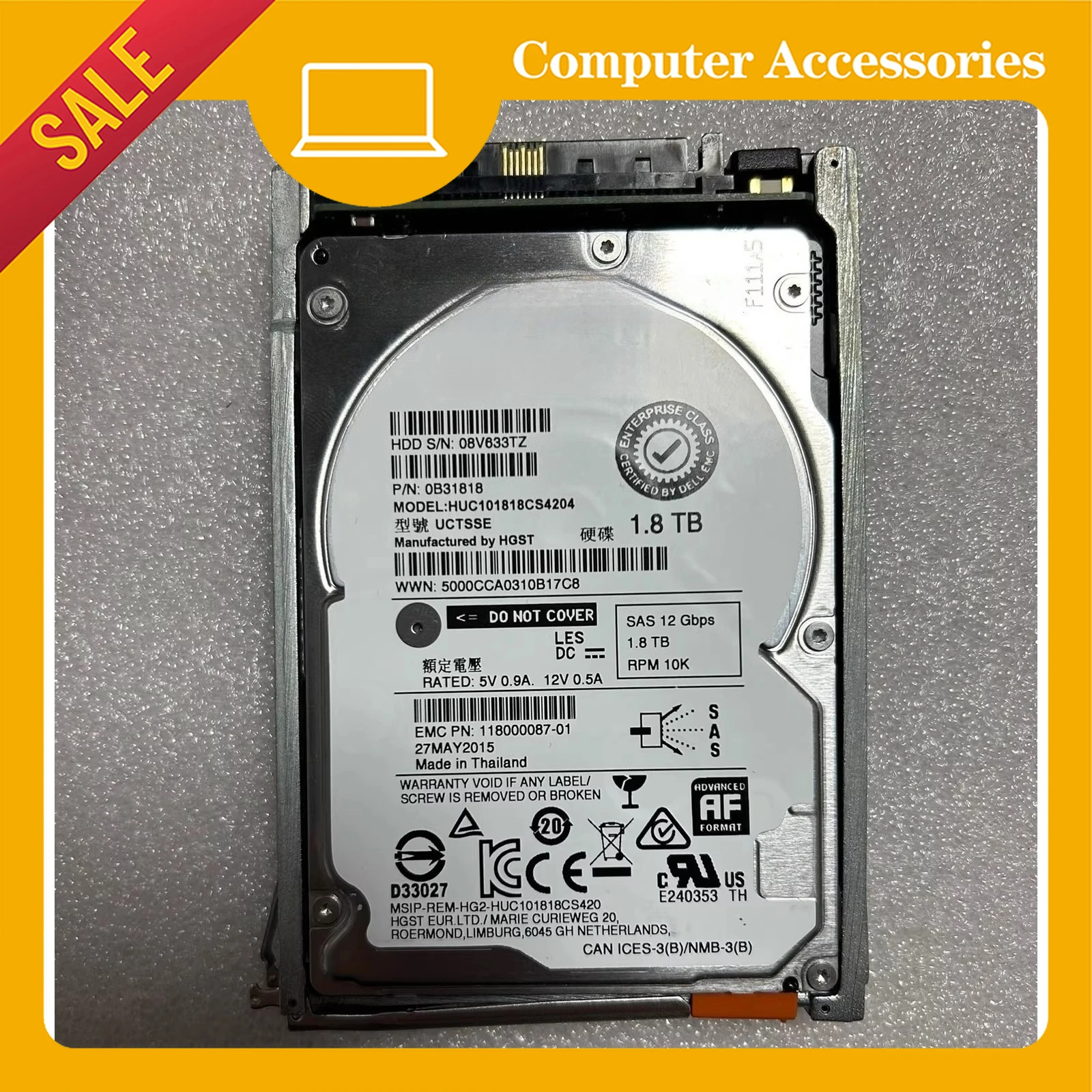 

Для жесткого диска EMC unity 500 600, 1,8 т, 10 КБ SAS 005051636 005051633