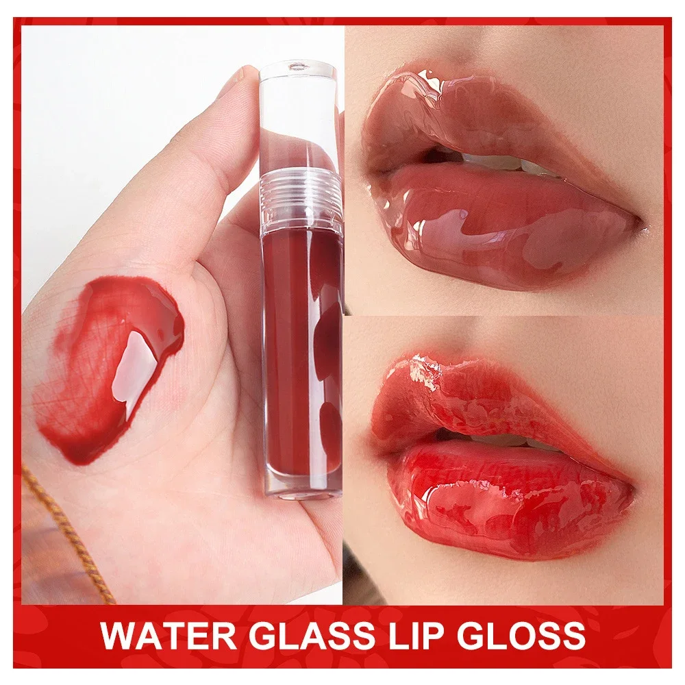 

4ml Private Label Lipgloss Custom Bulk Crystal Frozen Water Light Glass Gloss High Moisturizing Active Lip Glaze Moist Makeup