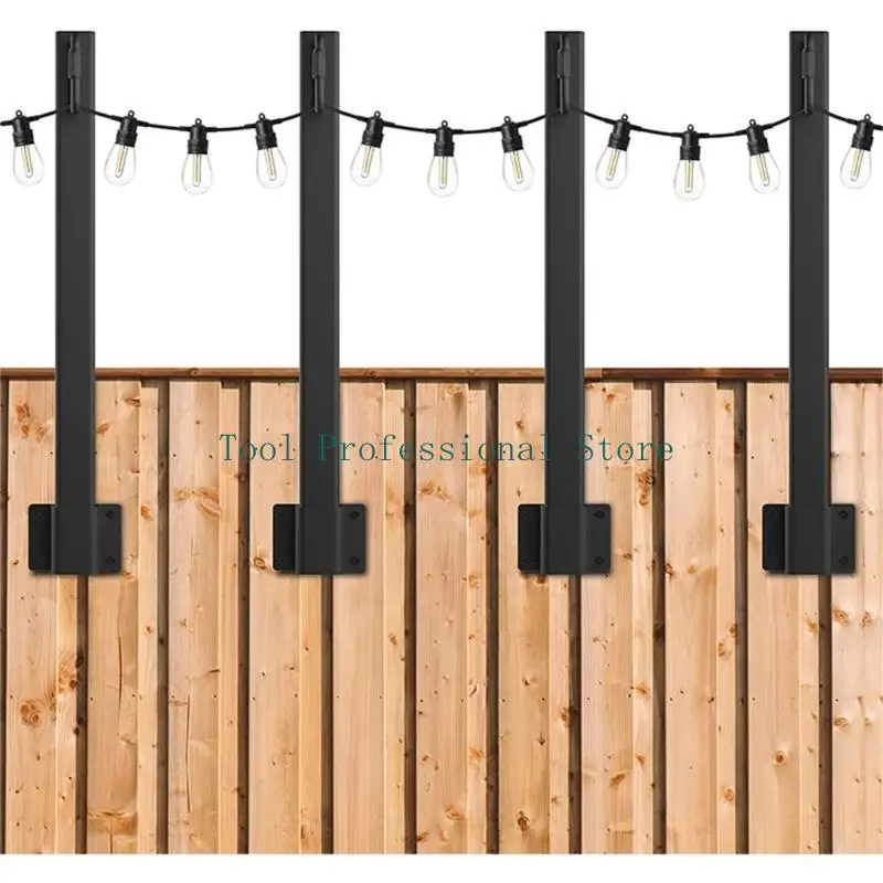 57QF Freestanding Holder Versatile Use Outdoor String Light Mounting Set Metal Support for Outdoor Garden String Lights