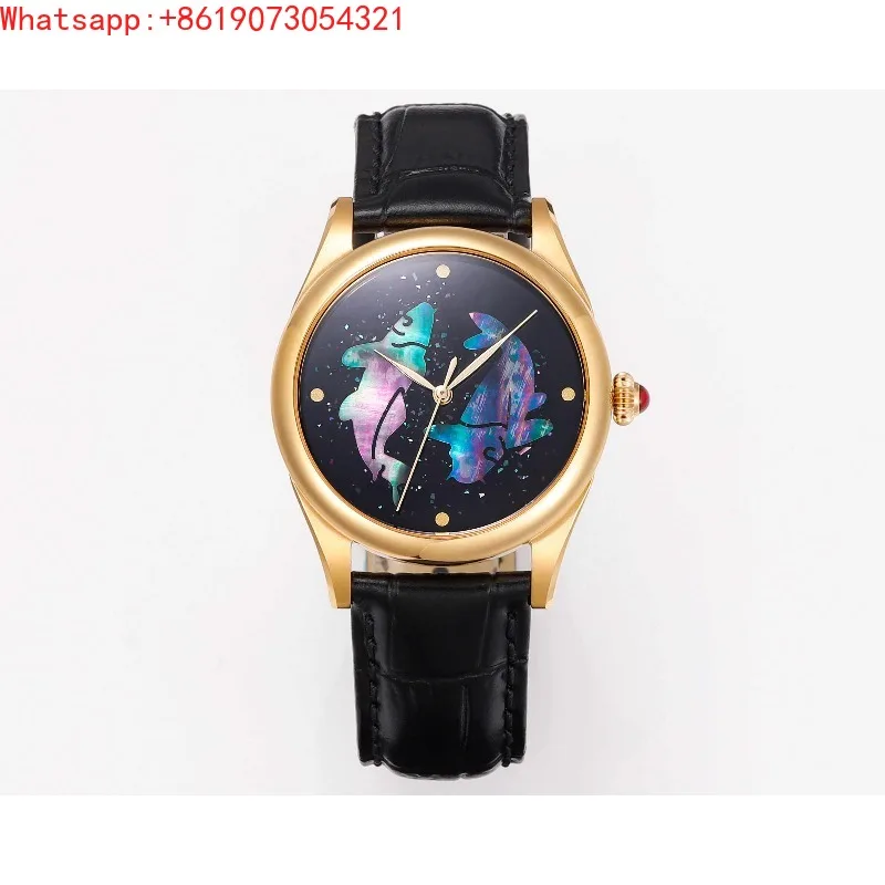 

The Great Qin Empire Lacquer Luodian Craft Koi Watch Men's SW200 Mechanical Movement New Chinese Style