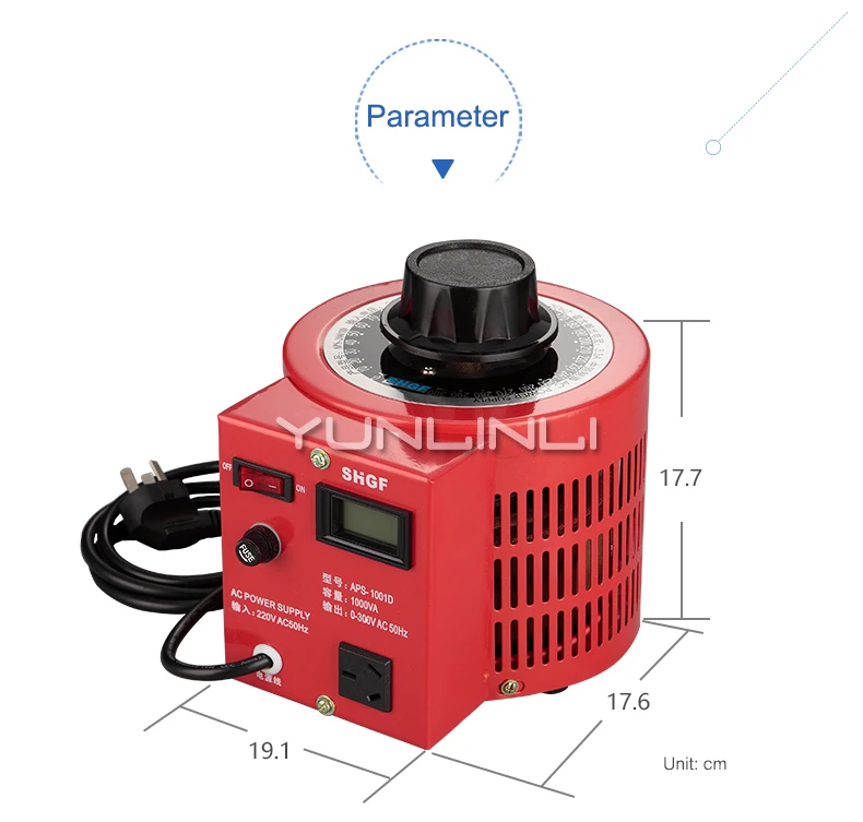 Single-phase Voltage Regulator 1000W Input 220v Adjustable 0-300V AC Boost Voltage And Buck Voltage Power Supply 1KVA APS-1001D