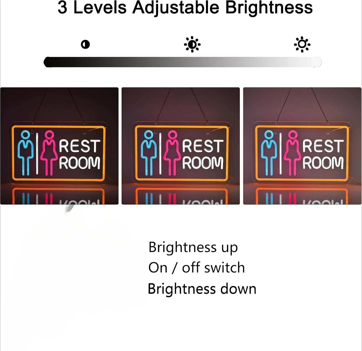 Toilet Neon Sign USB Dimmable LED Neon Light Sign Wall Art Decoration for Gameroom Bedroom Livingroom Bar Party Birthday Gifts