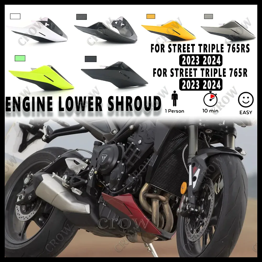 

For Street Triple 765 RS R 765RS 765R 2023 2024 Motorcycle Engine Lower Spoiler Body Fairing Protector Guard Chassis Shield