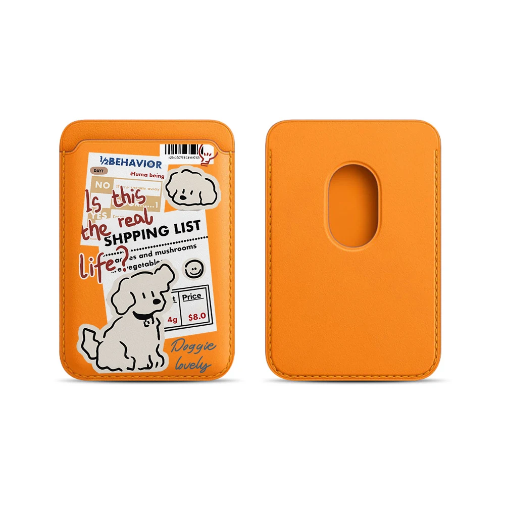 Doggie Lovely Leder-Kartenetui Handyhülle Kartenhalter für Magnetische Hülle Geeignet für alle iPhone Magsafe Karten-Handy-Rückseiten-Taschen – Detail 10