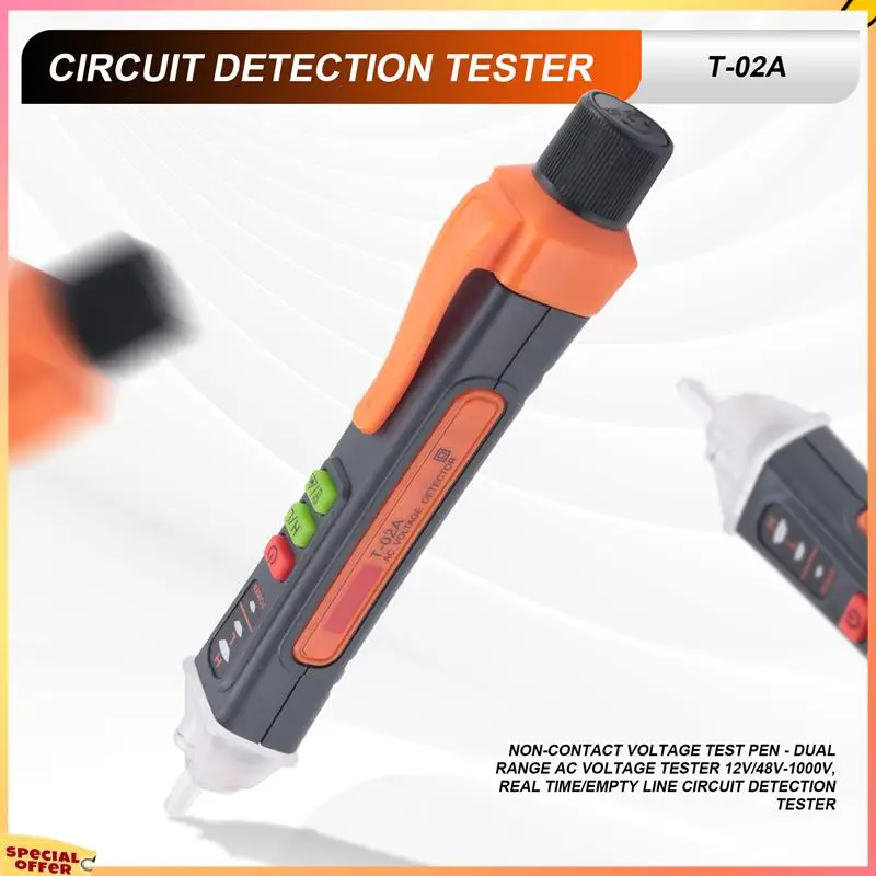 ABFI Non-Contact Voltage Test Pen - Dual Range AC Voltage Tester 12V/48V-1000V, Real Time/Empty Line Circuit Detection Tester
