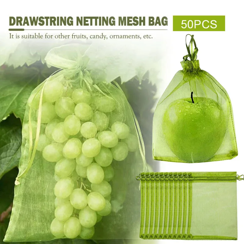 

50pcs Grow Bags Fruit Netting Bag Good Elasticity Suitable For Vegetable Fields DA