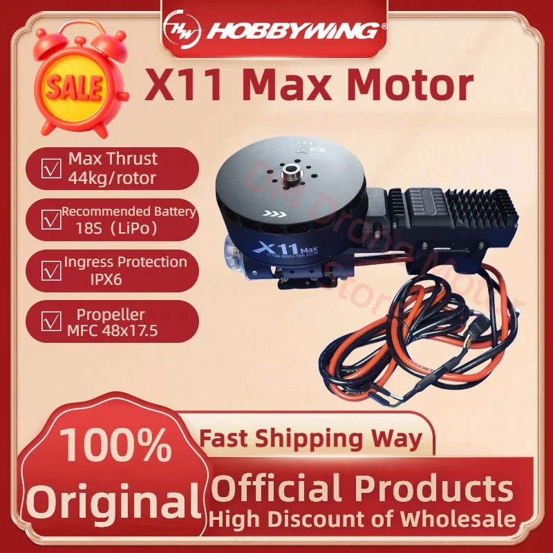 Hobbywing Official X11 MAX Motor 48175 Propeller Blades Max Thrust 44kg/rotor For 40L Agricultural Heavy Multirotor Quadcopter