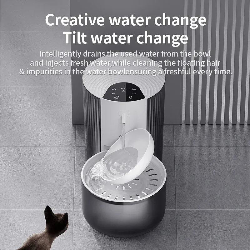 

3L Wireless Automatic Pet Water Fountain Rechargeable Dump Water Feeder Timed Smart Cat & Dog Water Dispenser No filter required