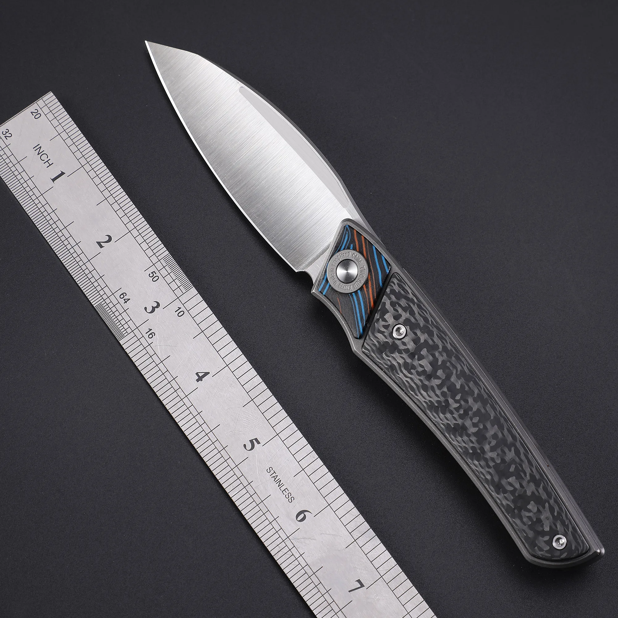 TWOSUN TS344 High-end Folding Knife M390 Steel Blade Titanium Carbon Fibre Tactical Survival Outdoor Cutting EDC Pocket Tools