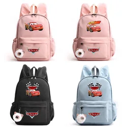 Cute Disney Pixar Cars Lightning McQueen Girl's Boy's Backpack Teenager Rucksack School Bags Women's Men's Travel Backpacks