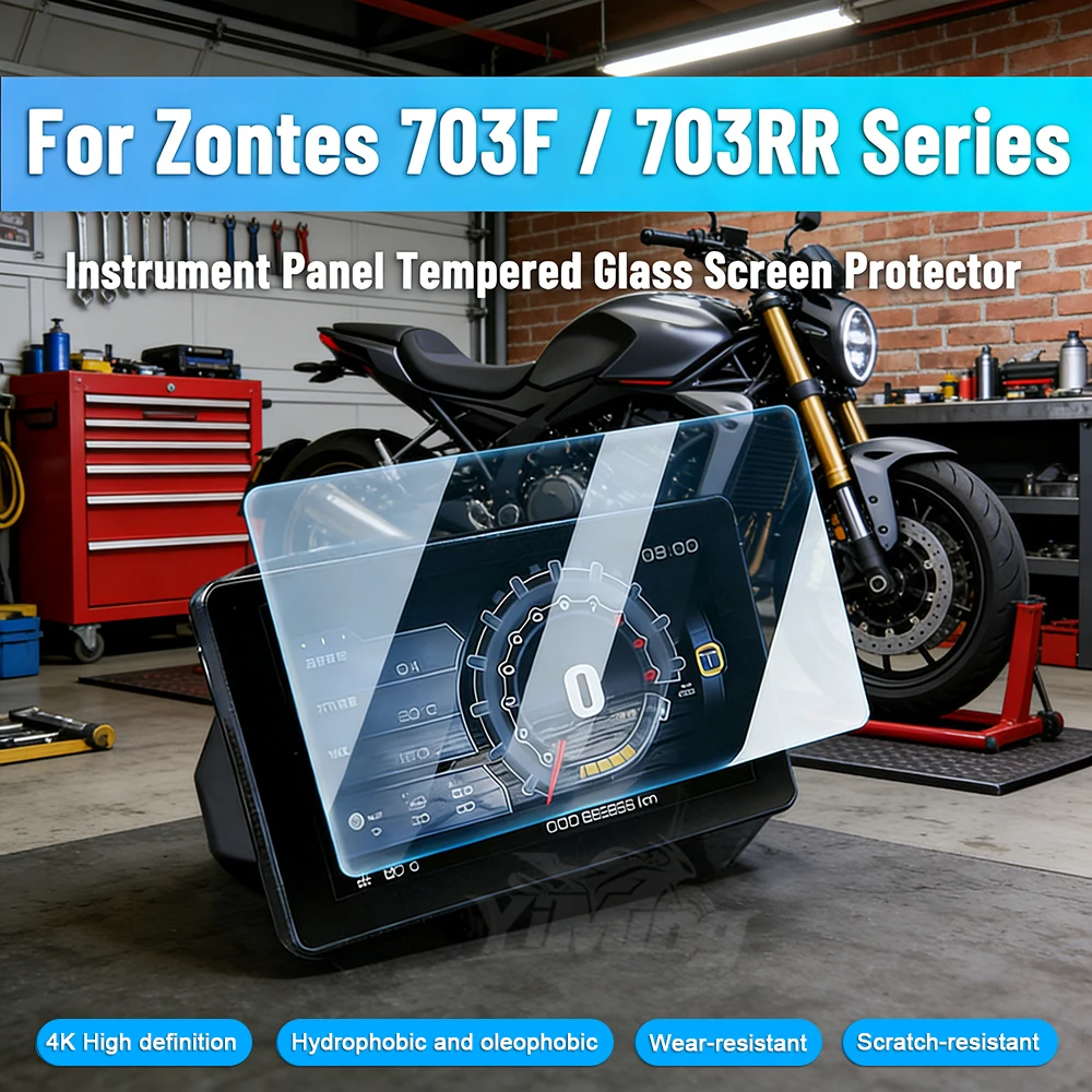 4K High-definition Motorcycle Cluster Scratch Protection Film Instrument Panel Tempered Glass Screen For ZONTES 703F 703 RR