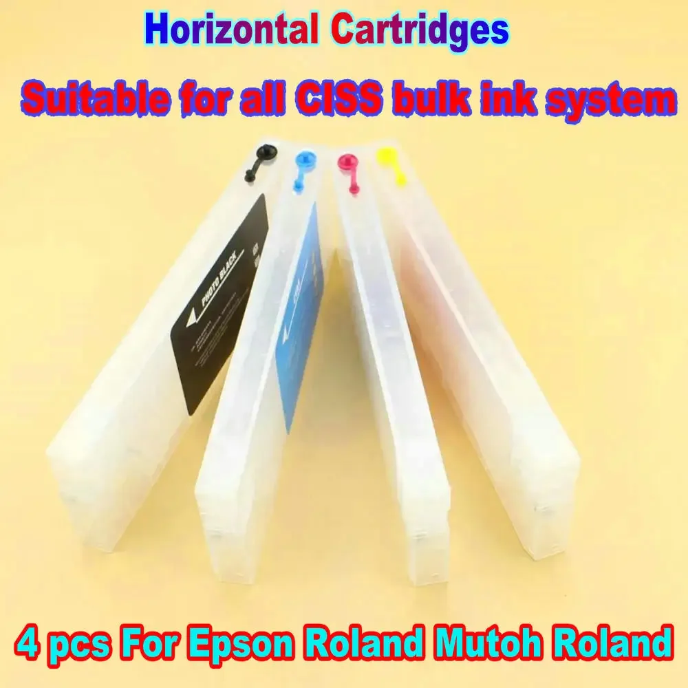 Printer Empty Refill Cartridges Without Float 4pcs/lot Ciss Ink System Cartridge For Mimaki Roland Mutoh Epson 3000 5000 7000