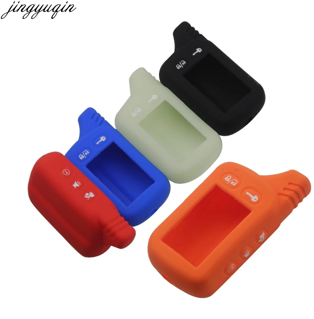 Jingyuqin Silicone Case KeyChain For Russian 2-way Alarm System Key Fob For Tomahawk TZ9010 Tomahawk TZ9030 SL-950 S-700