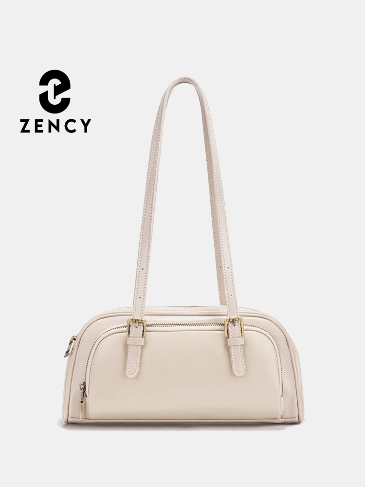 

Zency Luxury Beige Handbag Purse for Women French Style Underarm Bag Genuine Leather Christmas Gift Shoulder Bag For Wife Sister