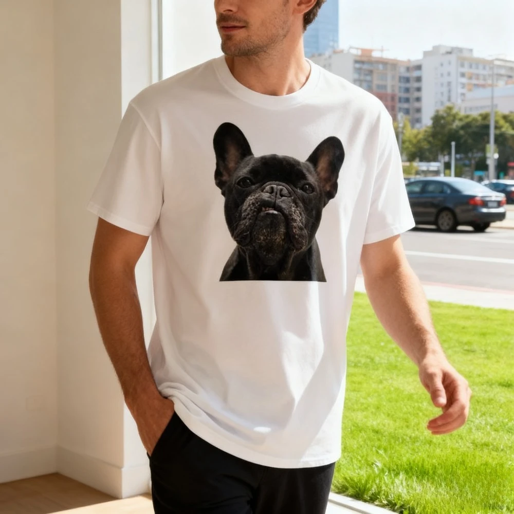 French Bulldog T-Shirt Men Women Unisex Funny Angry Dog Graphic Printed Tops Gift for Pet Owners Clothing Daily Life Cotton Tee