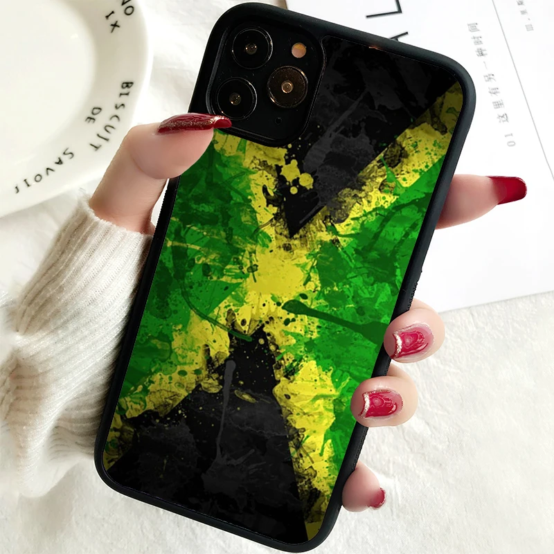 5 5S SE 2020 Phone Cover Case for iPhone 6 6S 7 8 PLUS X XS XR 11 12 13 MINI 14 PRO MAX Rubber Silicone NEW JAMAICA COUNTRY FLAG