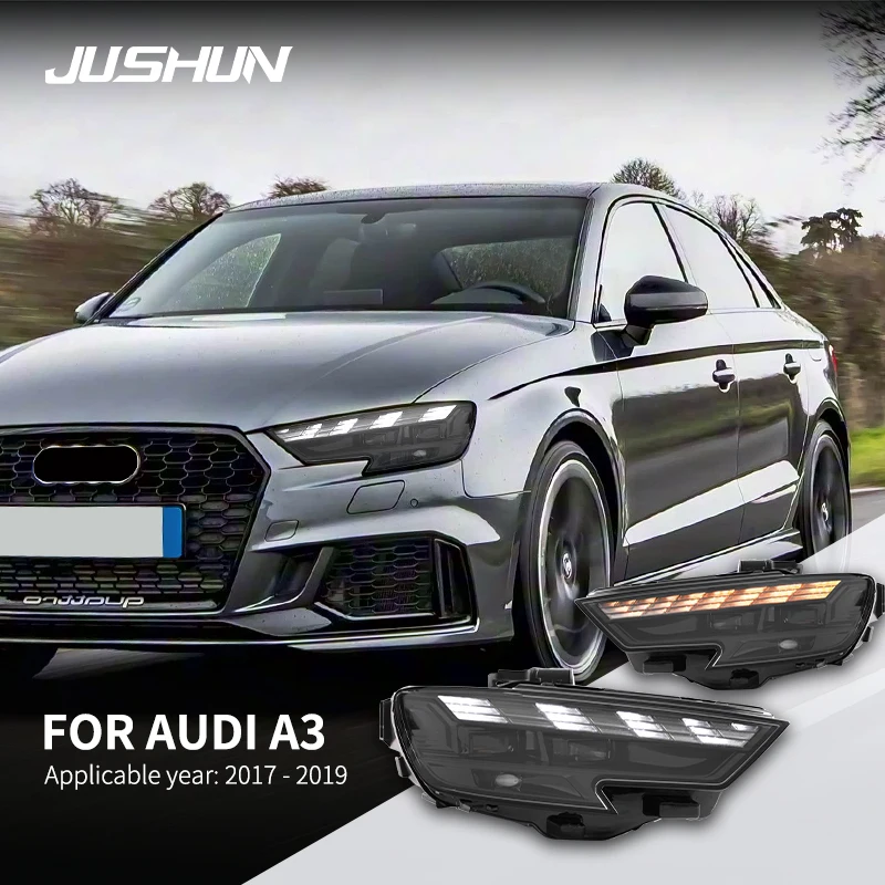 Car Lights For Audi A3 8V 2017-2019 S3 RS3 Headlight assembly Modification LED Daytime Running Lights Car Accessory Head Lamp