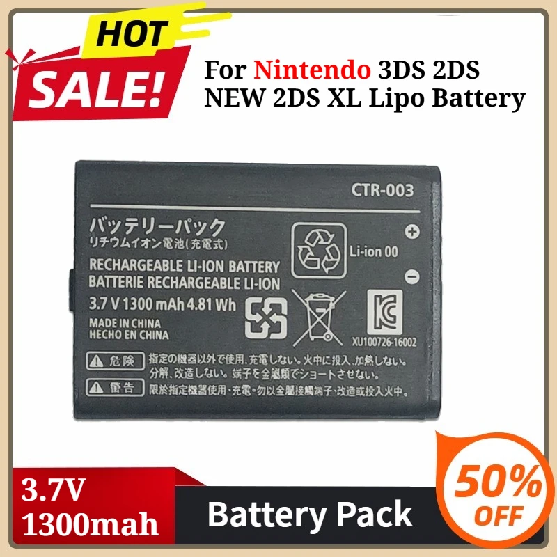 

CTR-003 Battery for Nintendo N3DS Gamepad Controller New 3DS for Nintendo 3DS 2DS NEW 2DS XL Lipo Battery 1300mAh Battery
