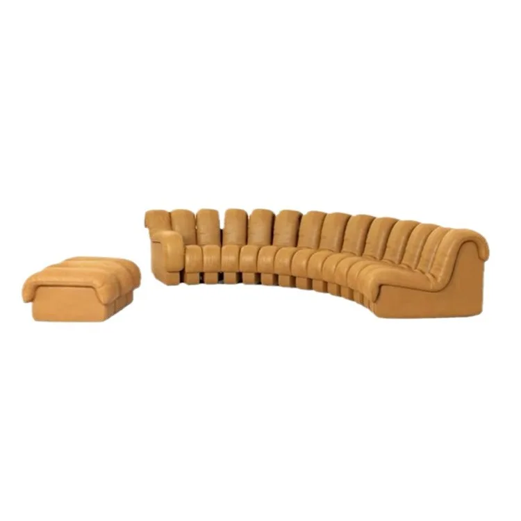 

Curved, leather, sofa, Swiss, snake, villa, living room