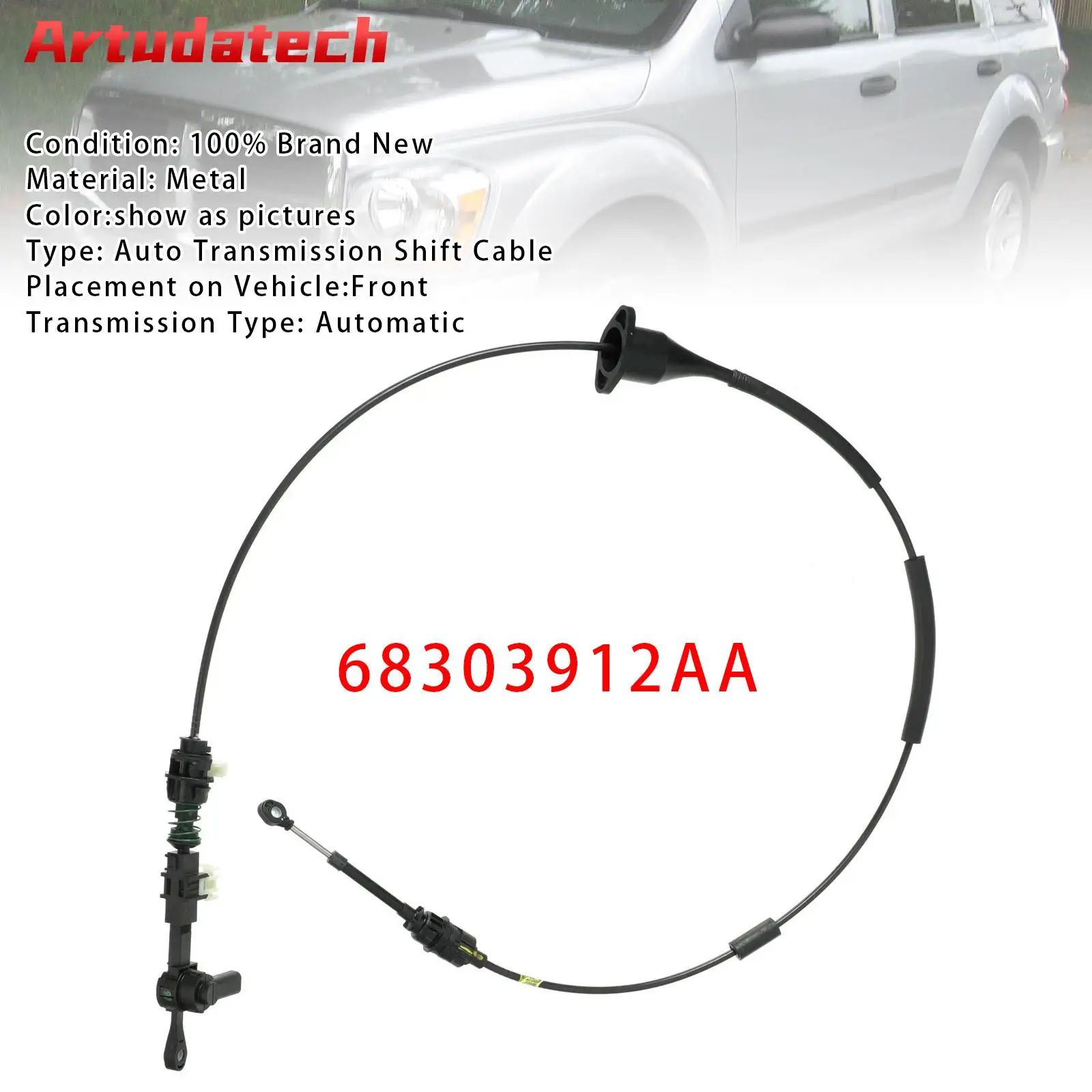 

Artudatech Auto Transmission Shift Control Cable 68303912AA For Dodge Durango 2004-2005 Car Accessories