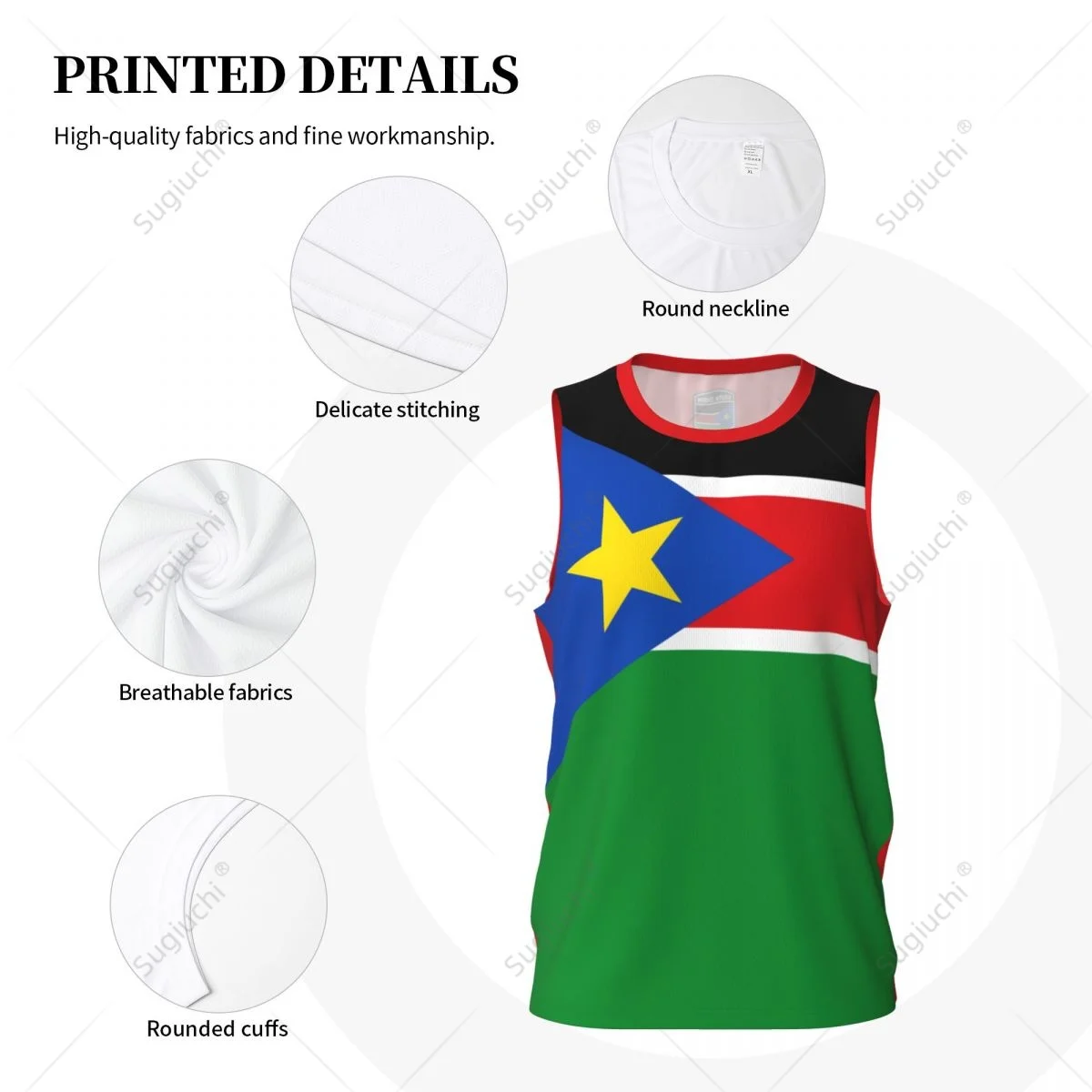 Süd sudan Flagge Männer Basketball Sport Trikot Laufen Fitness Multifunktions ärmelloses T-Shirt exklusiven benutzer definierten Namen Nunber