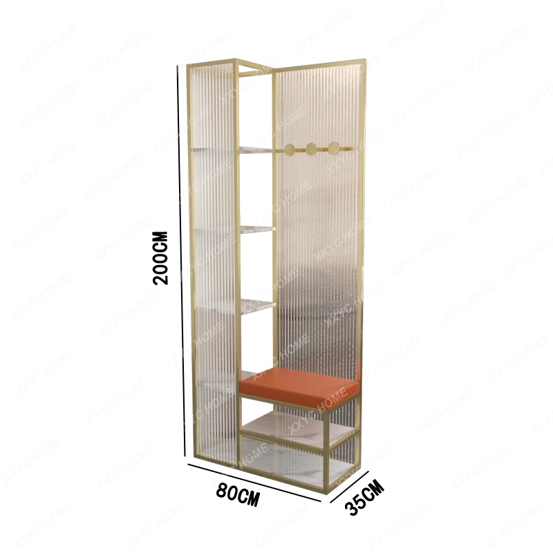 

Clothes Rack Shoes Rack Partition Light Luxury Doorway Living Room Blocking Glass Screen