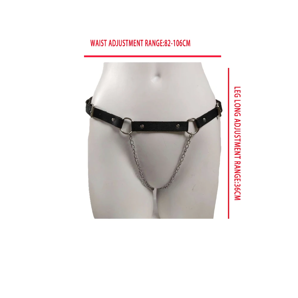 Sexy PU Leather Garter Belt Woman Body Bondage Lingerie Harness Strap Metal Chain Suspender Goth Lady Bar Party Sword Belt