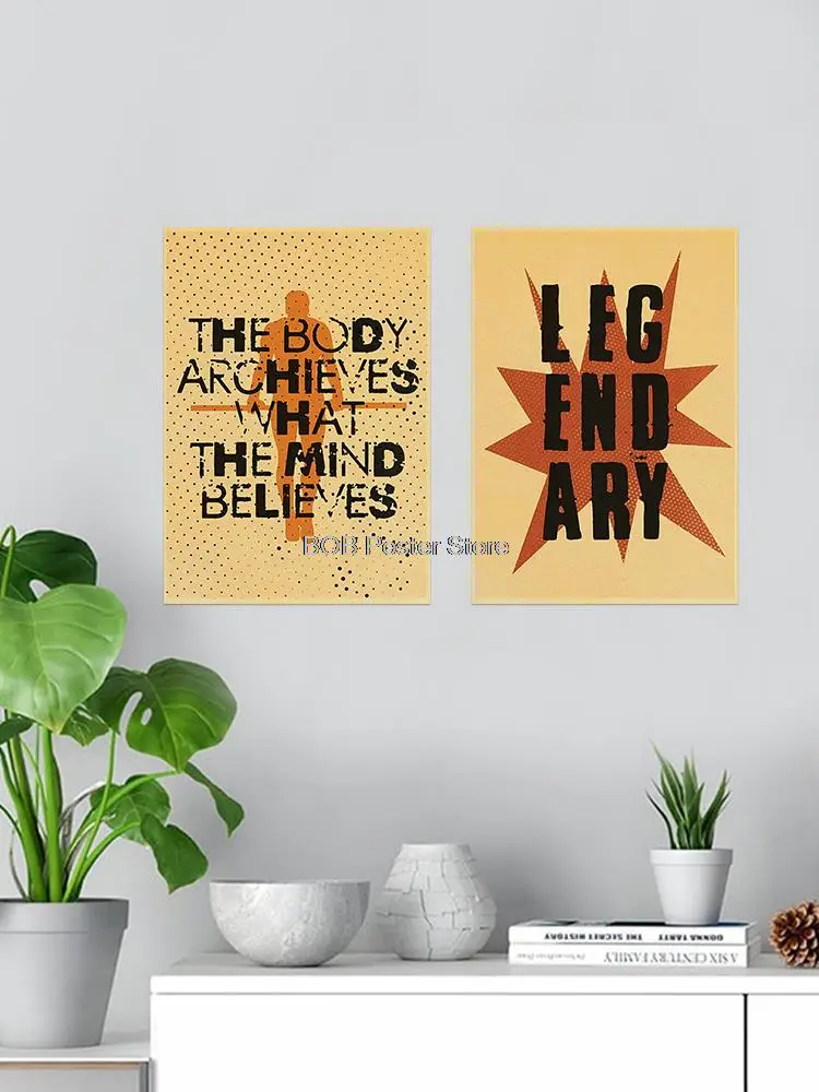 الكلاسيكية كرافت الجدار ملصق للياقة البدنية ، ملصق تحفيزي ، والحصول على بعض القوة لا ألم لا كسب يمكنك أن تفعل ذلك ، ديكور المنزل ، رياضة الفن