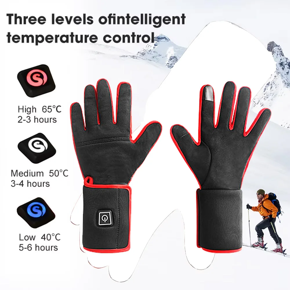 SAVIOR HEAT Heated Gloves Palm Non-Slip Electric Heated Skiing Gloves For Men Women Thermal Gloves Rechargeable Battery WarmHand
