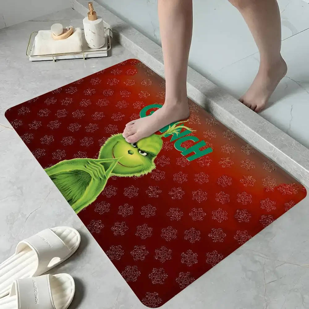 Movie H-How Grinch Stole C-Christmas Hallway Carpet Non-Slip Laundry Room Mat Laundry Decor Balcony Child Living Room Toilet Rug