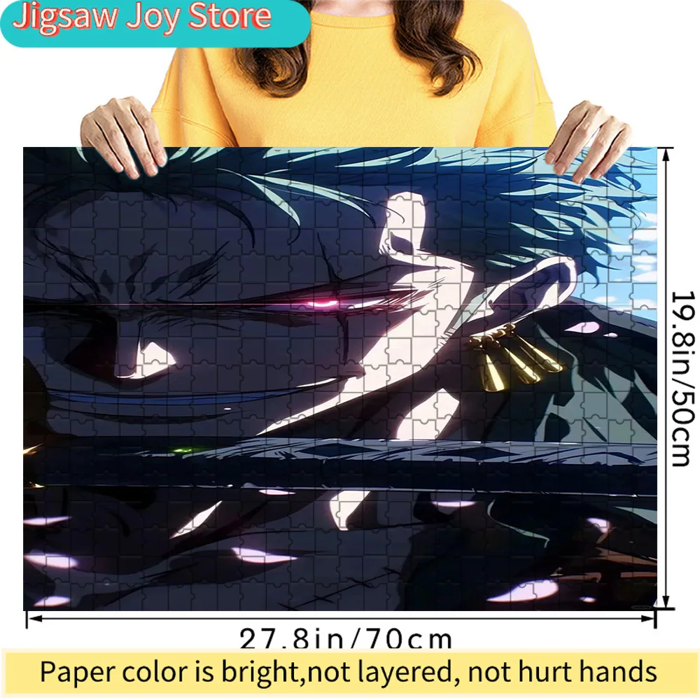 

Премиум-пазл из бумаги: Ророноа Зоро (One Piece) – крутой крупный план с сияющими глазами, аниме-арт, высококачественный картонный пазл