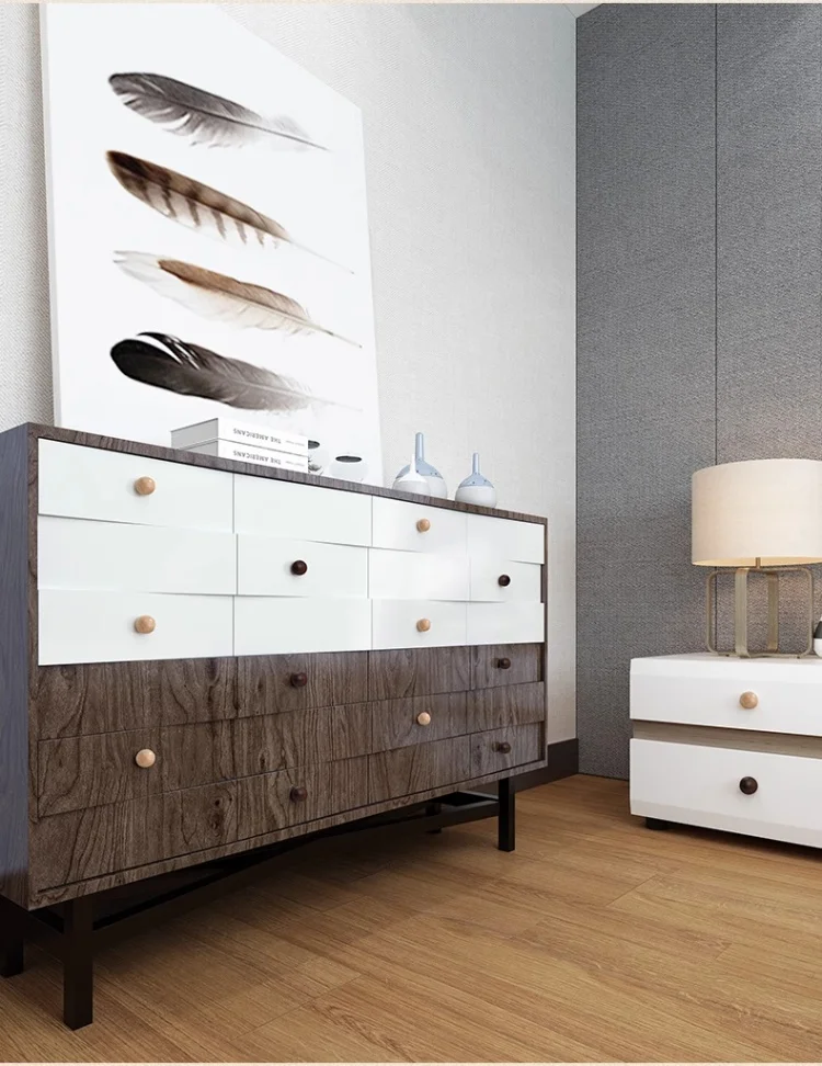 Natural Solid Wood Cabinet Handles Nordic Kitchen Drawer Pulls Walnut Durable Round Wooden Knobs Furniture Handle