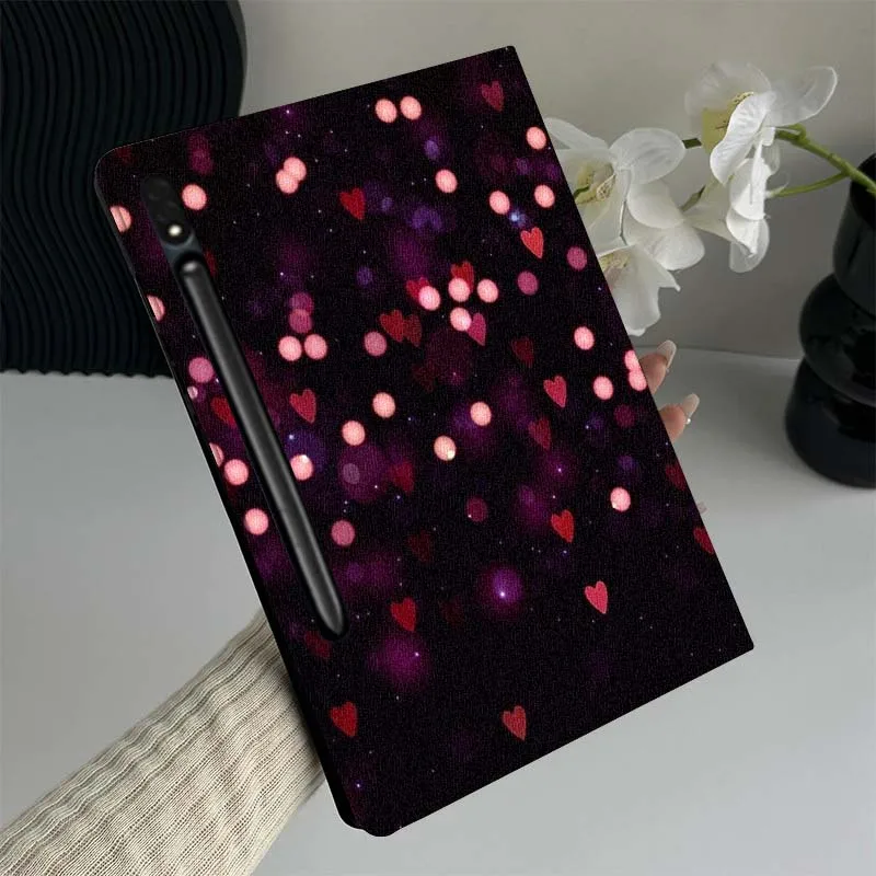 

Purple Heart Bokeh Light Gift Tablet Case For Samsung Galaxy Tab S7 S8 S9 S10 FE Lite