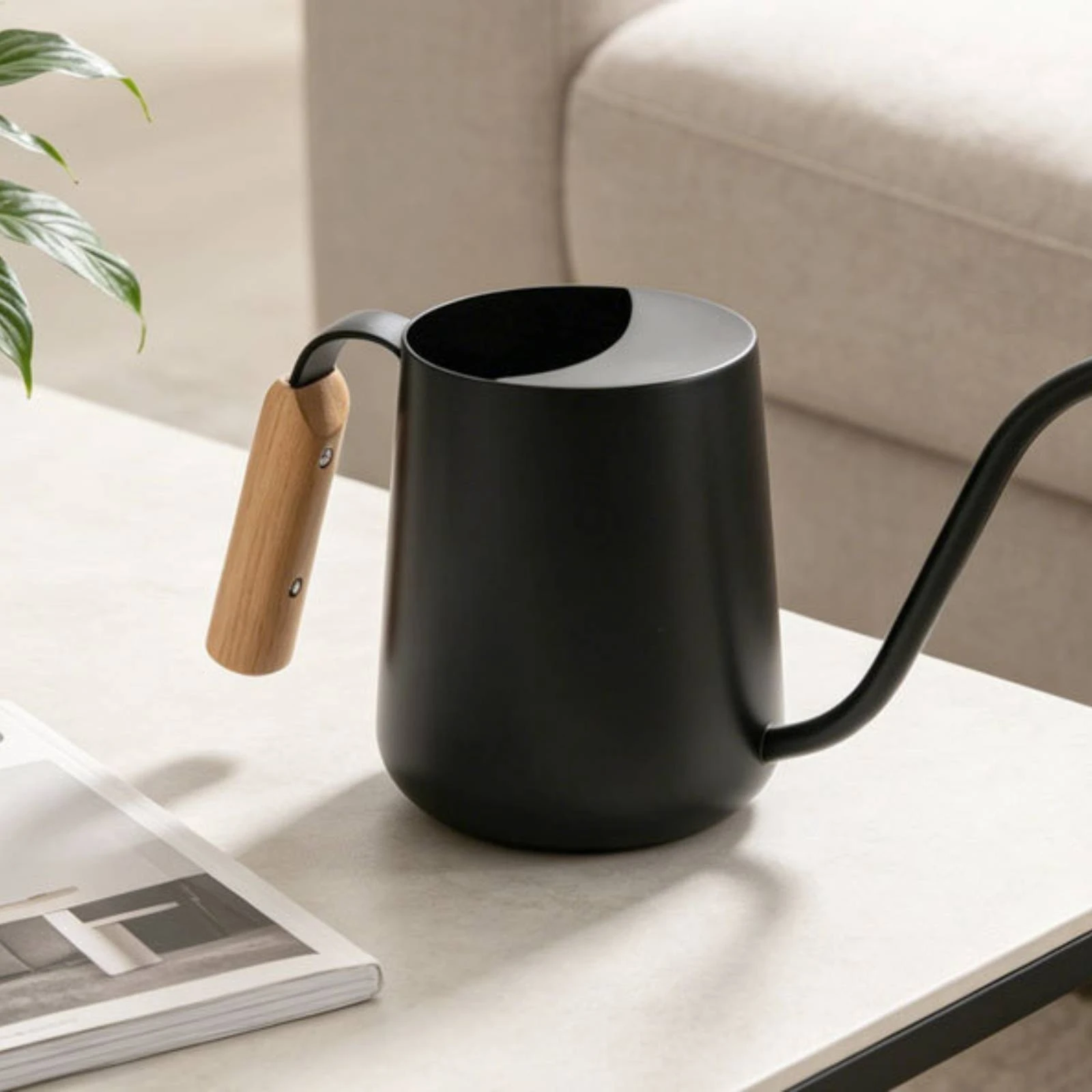 Gooseneck Watering Can Minimalist Stainless Steel Watering Can Water Pitcher Polished Finish Compact view 3