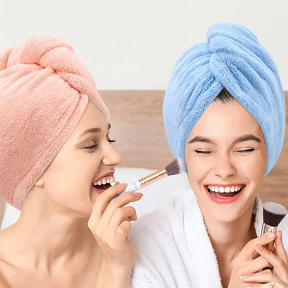 Drying Cap Highly Absorbent Microfiber Hair Towel Wrap for Frizz-free Curly Hair Non-fading Skin-friendly Drying Towel Highly