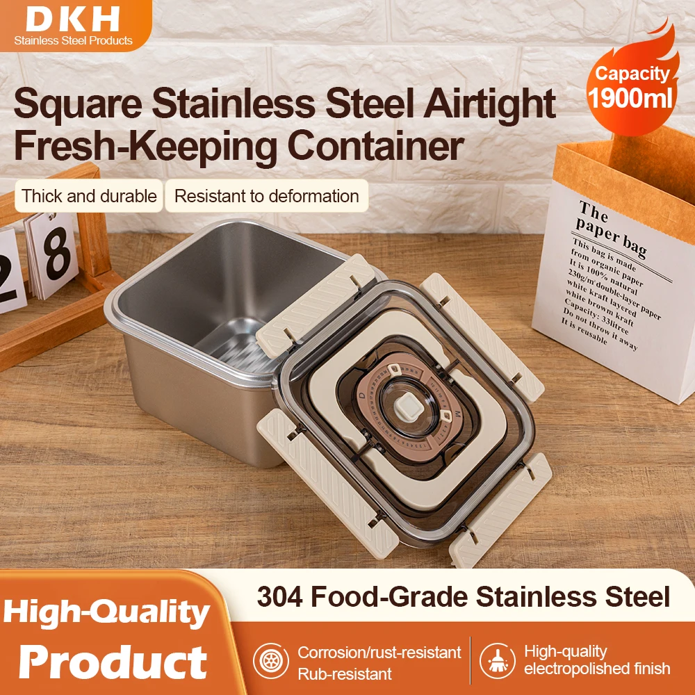 MTM 1900 ml 304 Edelstahl verdickte Lunchbox tragbare Frischhaltebehälter gefrorene Mahlzeit, Outdoor- und Bürogebrauch
