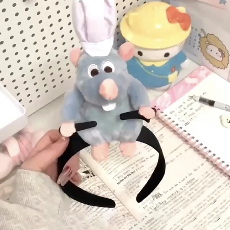 1 unidad de diadema, pinza para el pelo, horquilla y soporte para tarjetas con diseño de Chef Rat King y ratón, para lavarse la cara, accesorios para el pelo con temática de cocina, bonitos.