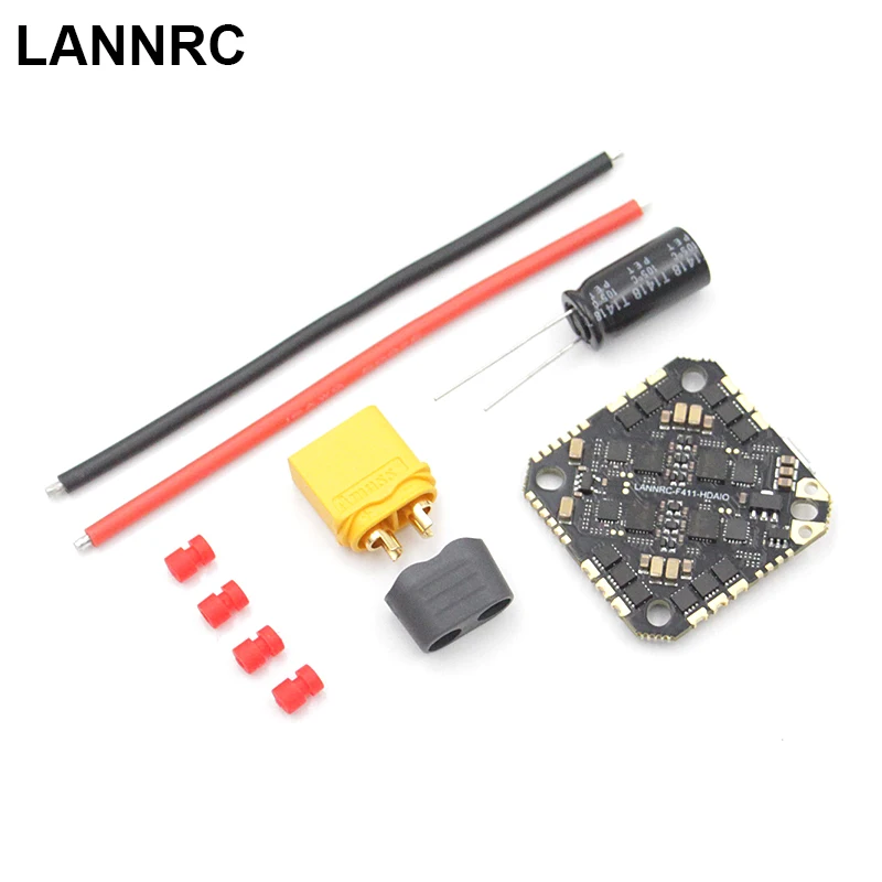 New Original LANNRC F411 HD AIO 45A Flight Control ESC Integrated Board MPU6000 2-6S Lipo BEC 5V 3A /9V 3A For RC Racing Drones