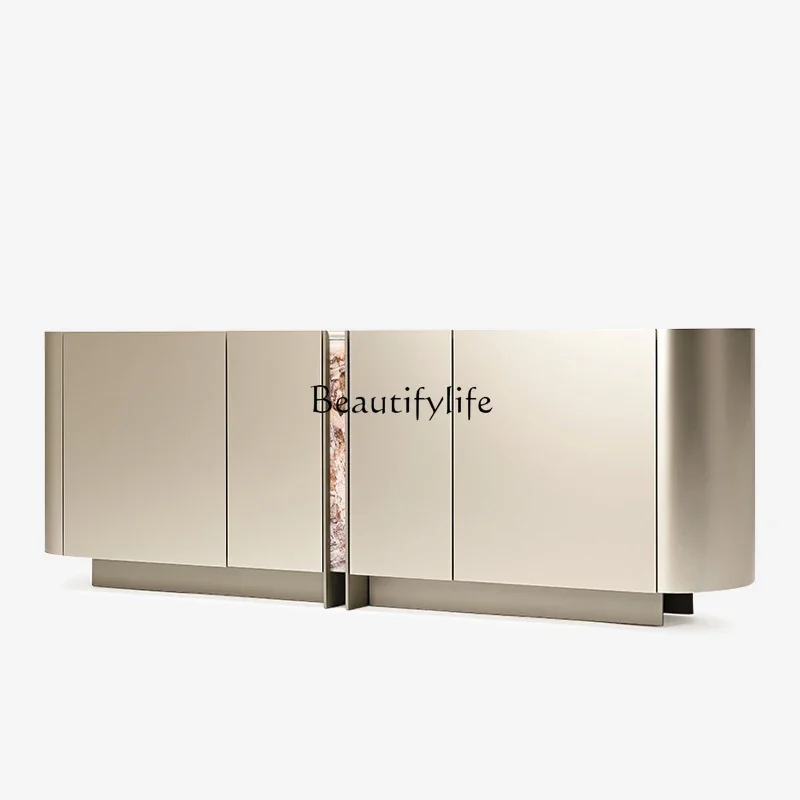 

Ljy Italian light luxury dining side cabinet minimalist living room high-end wall storage high cabinet