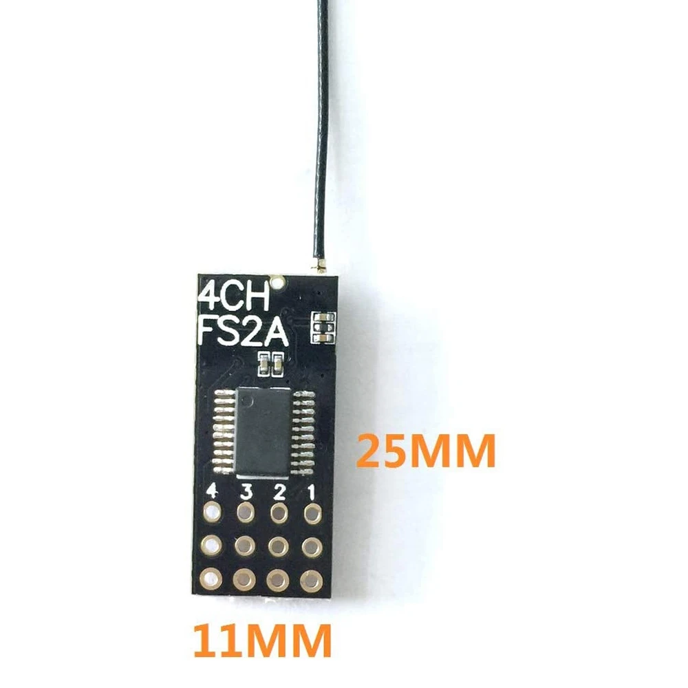 Penerima FS2A, FS2A-4CH 2.4G AFHDS 2A Penerima Kompatibel Output PWM untuk Pengontrol Flysky I6/I6X/I6S