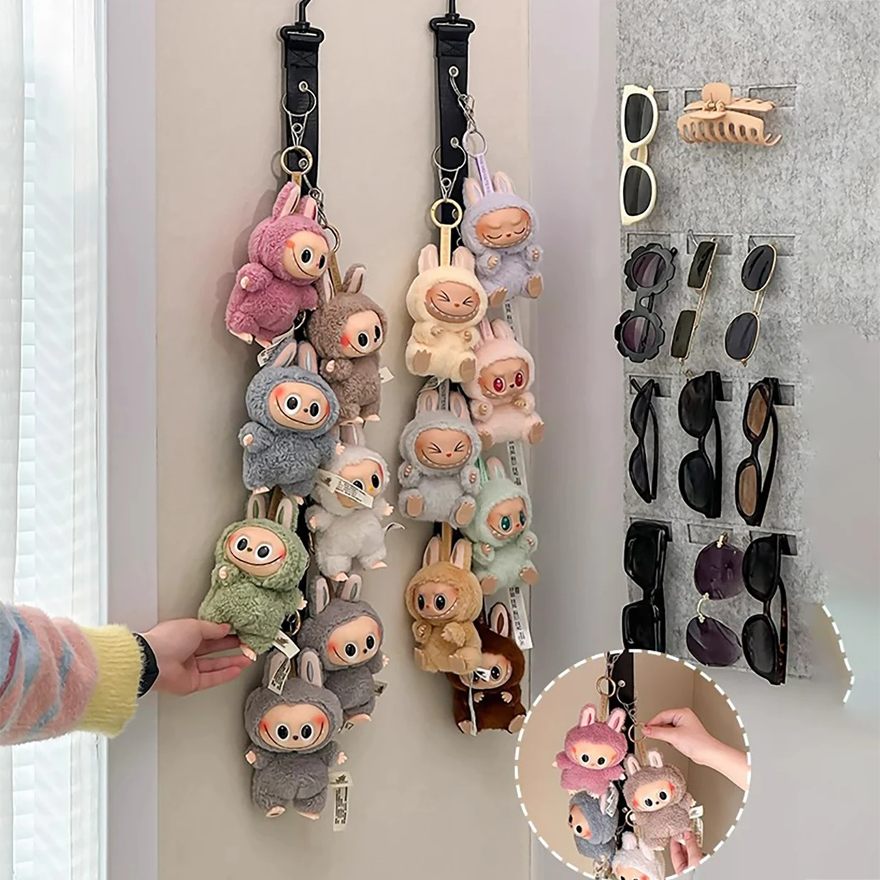 

17cm Labubu Storage Rope Pendant Doll Storage Tool Door Decoration Doll Pendant Storage Rope Display Blind Box Doll Display